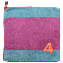 Load image into Gallery viewer, ?yIMABARI Towel?z mama&me NUMBER-COLOR Kids Hand Towel (Length 28?~ Width 29cm) Violet (NO.4)