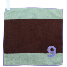 Load image into Gallery viewer, ?yIMABARI Towel?z mama&me NUMBER-COLOR Kids Hand Towel (Length 28?~ Width 29cm) Chocolate (NO.9)