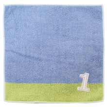 画像をギャラリービューアに読み込む, IMABARI Towel mama&me NUMBER-COLOR Kids Handkerchief (Length 20 x Width 20cm) Light Blue (NO.1)