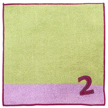Load image into Gallery viewer, ?yIMABARI Towel?z mama&me NUMBER-COLOR Kids Handkerchief (Length 20?~ Width 20cm) Light Green (NO.2)