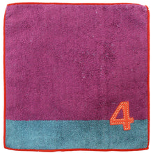 Load image into Gallery viewer, ?yIMABARI Towel?z mama&amp;me NUMBER-COLOR Kids Handkerchief (Length 20?~ Width 20cm) Violet (NO.4)
