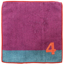 Load image into Gallery viewer, ?yIMABARI Towel?z mama&me NUMBER-COLOR Kids Handkerchief (Length 20?~ Width 20cm) Violet (NO.4)