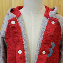画像をギャラリービューアに読み込む, ?yIMABARI Towel?z mama&me NUMBER-COLOR Kids Bathrobe M (Size: Length Approx. 60?~ Width 42cm) Red (NO.3)