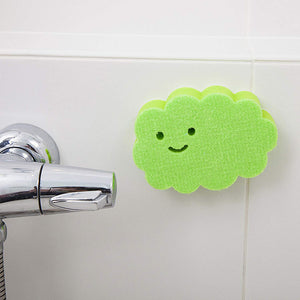 AISEN Bathroom Stick-on Cleaning Sponge Green