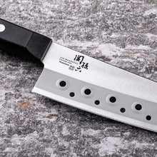 Cargar imagen en el visor de la galería, KAI Sekimagoroku Wakatake Kitchen Knife Santoku Perforated 165mm