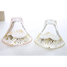 将图片加载到图库查看器,Toyo Sasaki Glass Cold Sake Glass  Set Good Luck Charm Blessings Cup Mount Fuji Cold Sake Cup Set Made in Japan Pink & Clear Approx. 65ml 2-pieces G636-T73