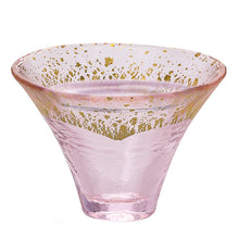 将图片加载到图库查看器,Toyo Sasaki Glass Cold Sake Glass  Good Luck Charm Blessings Cup Mount Fuji Gold Sakura Made in Japan Pink Approx. 65ml 42085G-ERP