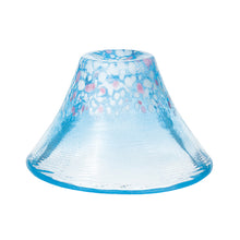 将图片加载到图库查看器,Toyo Sasaki Glass Japanese Sake Wine Glass  Good Luck Charm Blessings Cup Sakura Fuji Cherry Blossom Sunny Cherry Blossoms Blue  Approx. 45ml WA529