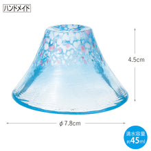 将图片加载到图库查看器,Toyo Sasaki Glass Japanese Sake Wine Glass  Good Luck Charm Blessings Cup Sakura Fuji Cherry Blossom Sunny Cherry Blossoms Blue  Approx. 45ml WA529
