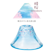 将图片加载到图库查看器,Toyo Sasaki Glass Japanese Sake Wine Glass  Good Luck Charm Blessings Cup Sakura Fuji Cherry Blossom Sunny Cherry Blossoms Blue  Approx. 45ml WA529