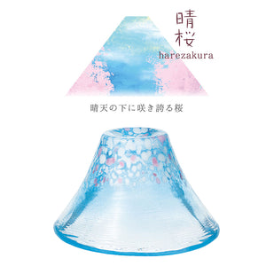Toyo Sasaki Glass Japanese Sake Wine Glass  Good Luck Charm Blessings Cup Sakura Fuji Cherry Blossom Sunny Cherry Blossoms Blue  Approx. 45ml WA529
