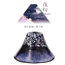 将图片加载到图库查看器,Toyo Sasaki Glass Japanese Sake Wine Glass  Good Luck Charm Blessings Cup Sakura Fuji Cherry Blossom Night Cherry Blossoms Navy Approx. 45ml WA530