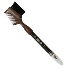 Muat gambar ke penampil Galeri, Made In Japan For Sensitive Skin Made from Natural Materials Gentle Eyebrow Make-up Brush & Comb Integrated Eyebrow Pencil Brown (B-2)