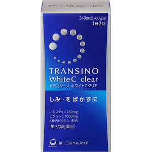 Transino White C Clear 240 Tablets for 120 Days, Alleviate Spots & Freckles from Inside, Vitamin C B E, Japan Whitening Fair Skin Health Beauty Supplement