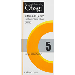 Rohto Obagi C5 Serum 12ml Vitamin C Intensive Solution for Skin Health Restoration, From Rough Texture to Smooth Glossy Radiant Skin