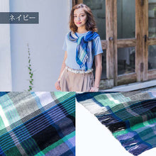 Muat gambar ke penampil Galeri, Orim muffler mixed check muffler approx. 31 x 156 cm Made in Japan VZ-1800 from Imabari 7 colors (gauze muffler neck wrap double gauze light and soft checkered pattern casual and stylish)
