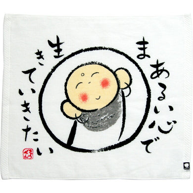 Hand Towel Zenkyu-san Round Heart White Approx. 31 x 36 cm DA-500