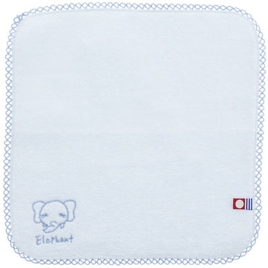Baby handkerchief pile gauze elephant pastel blue approx. 22 x 22 cm JA-800