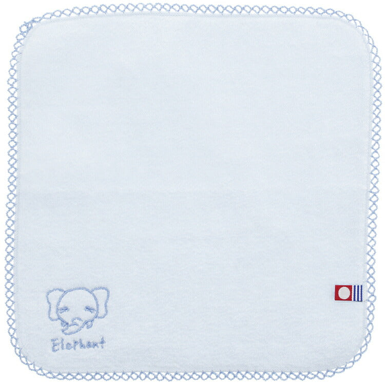 Baby handkerchief pile gauze elephant pastel blue approx. 22 x 22 cm JA-800