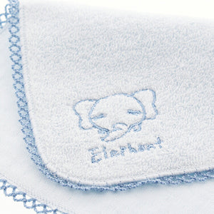 Baby handkerchief pile gauze elephant pastel blue approx. 22 x 22 cm JA-800