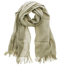 Load image into Gallery viewer, Stole cotton wool herringbone beige approx. 58 x 185cm (including fringe) GZ-3800
