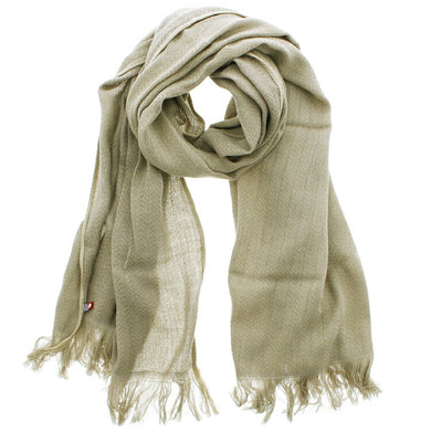 Stole cotton wool herringbone beige approx. 58 x 185cm (including fringe) GZ-3800