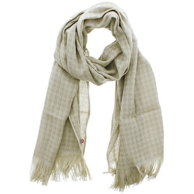 Stole Cotton Wool Houndstooth Light Beige Approx. 58 x 185cm (including fringe) GZ-3800