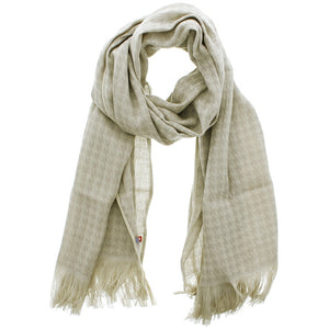 Stole Cotton Wool Houndstooth Light Beige Approx. 58 x 185cm (including fringe) GZ-3800