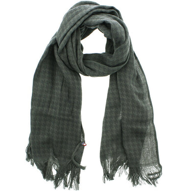 Stole cotton wool houndstooth charcoal approx. 58 x 185cm (including fringe) GZ-3800