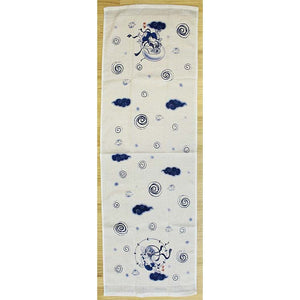 Face Towel Cloth Reading Fujin Raijin 33 x 100cm