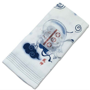 Face Towel Cloth Reading Fujin Raijin 33 x 100cm