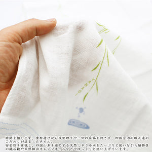 Face Towel Hagoromo Gauze Willow Blue 32�~95cm