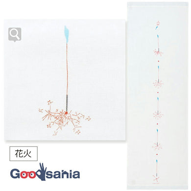 Face Towel Hagoromo Gauze Fireworks Blue 32�~95cm