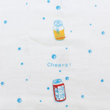 Cargar imagen en el visor de la galería, Face Towel Hagoromo Gauze Canned Beer Blue 32 x 95cm
