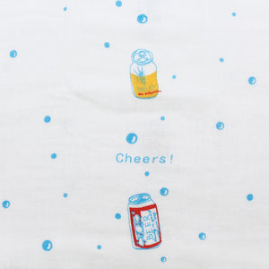 Face Towel Hagoromo Gauze Canned Beer Blue 32 x 95cm