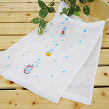 Cargar imagen en el visor de la galería, Face Towel Hagoromo Gauze Canned Beer Blue 32 x 95cm
