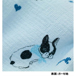 Face Towel Cloth Reading French Bulldog Blue 33 x 100cm Light Blue