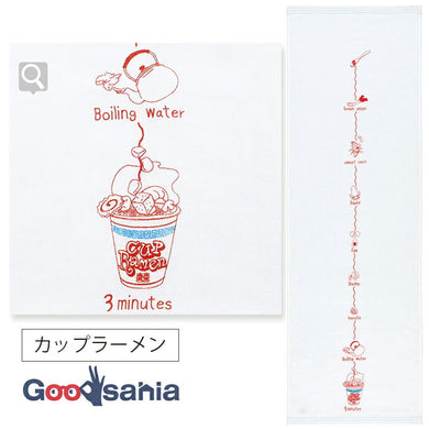 Face Towel Hagoromo Gauze Cup Ramen Blue 32�~95cm