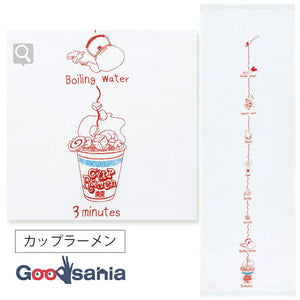Face Towel Hagoromo Gauze Cup Ramen Blue 32�~95cm