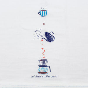 Face Towel Hagoromo Gauze Cafe Time White Approx. 32 x 95cm