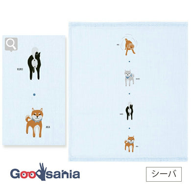 Hand Towel Wet Handkerchief Hagoromo Gauze Sheba Light Blue Approx. 33 x 38cm