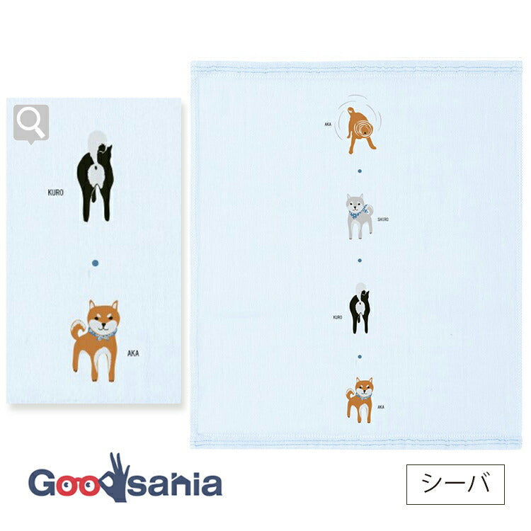Hand Towel Wet Handkerchief Hagoromo Gauze Sheba Light Blue Approx. 33 x 38cm