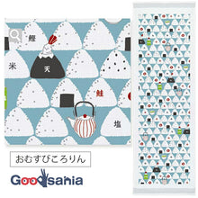 Cargar imagen en el visor de la galería, Face Towel Cloth Reading Omusubi Kororin Blue Approx. 33 x 100cm

