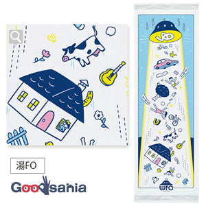 Face Towel Cloth Goyomi Yu FO Blue Approx. 33 x 100cm