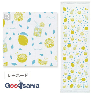 Face Towel Cloth Reading Lemonade Blue Approx. 33 x 100cm