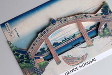 Load image into Gallery viewer, Sticker Wall Ukiyoe Deco Museum Katsushika Hokusai Thirty-six Views of Mt. Fuji Under the Fukagawa Mannen Bridge Approx. 10 x 14 cm
