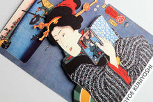Load image into Gallery viewer, Sticker Wall Ukiyoe Deco Museum Kuniyoshi Utagawa Sankai Medendo Zue I want to see Tsuzuki Shishu Nishinomiya Shiroo Approx. 10 x 14cm
