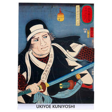 Load image into Gallery viewer, Sticker Wall Ukiyoe Deco Museum Utagawa Kuniyoshi Portrait of a Loyal Samurai Tomimori Yuemon Seiga Approx. 10 x 14cm
