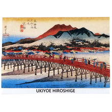 Load image into Gallery viewer, Sticker Wall Ukiyoe Deco Museum Hiroshige Utagawa Tokaido Fifty-Three Stations Kyoshi Sanjo Ohashi Bridge Approx. 10 x 14cm
