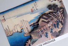 Load image into Gallery viewer, Sticker Wall Ukiyoe Deco Museum Hiroshige Utagawa Fifty-three Stations of the Tokaido Shinagawa Hinode Approx. 10 x 14cm
